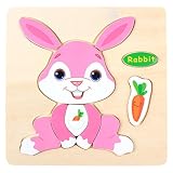 Yeefant 木製パズル 子どものジグソーパズル 積み木 動物 知育玩具 はめこみ 形合わせ おもちゃ 幼児 子供 教育 教材 誕生日プレゼント 出産祝い (E)