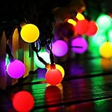 「最新60LED電球 」ソーラー LED ストリングライト 10.85M イルミネーションライト フェアリーライト 8種点灯モード IP65