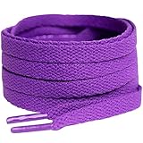 [HIGH FIVE] 靴紐 シューレース 平紐 100cm 120cm 140cm 160cm 無地 スニーカー ローカット ハイカット カラフル SHOELACES 2本セット 140cmパープル
