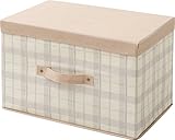 【東洋ケース ファブリック収納ケース インナーボックス フタ付き チェック アイボリー CHS-1PF-IV】[返品・交換・キャンセル不可]
