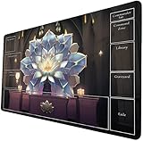 AI Painting TCG プレイマット - MTG トレーディングカードゲームマット ゾーンレイアウト付き 24x14インチ プレミアムMTGプレイマット - 激しいカードバトルの完璧なコンパニオン - ファンタジーダークスカル ブラックロータス 519A180