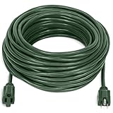 Fosmon (30m) 屋外/屋内 電源 延長コード 3芯 3Pコンセント用です UL認証 16AWG 125V 13A 1625W AC電源 延長ケーブル (グリーン)