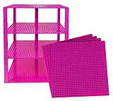 プレミアムマゼンタスタッカブルベースプレート – 4パック10 " x 10 "ベースプレートバンドルwith 60マゼンタボーナスBuilding Bricks – すべてと互換性主要ブランド – 