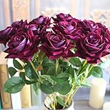Auntwhale シルクローズベルベットフラワーウェディングデコレーションセットガーデンフローラルDIYウェディングホームオフィスパーティホテルレストランパティオヤードデコレーション