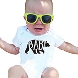 KINDOYO 新しい親子お揃い服 半袖Tシャツ ベビーロンパース PAPA MAMA BABY 熊 ペアTシャツ風 夏 親子服 家族お揃 (0-3M, ホワイト BABY)