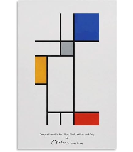 Amazon.co.jp: Piet Mondrianピート・モンドリアン絵画壁の