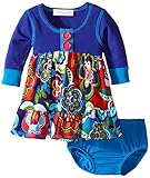 Bonnie Baby Girls 'ソリッドニットドレスwith Printed Floralニットスカート カラー: ブルー