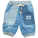 《初夏盛夏対応》 CHILD CHAMP(チャイルド チャンプ) ダンガリー裾リブ五分丈パンツ 95cm/BL NO.C-86182304