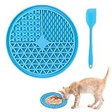 早食い防止 ペット食器 犬の舐めパッド（1個入り） ペットなめるパッド 犬猫用 ペットなめるパッド 犬猫用 おやつマット 猫犬舐めパッドペットボウル ペット食器猫犬舐めパッド 舐めパッド 吸盤式（青）