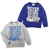 ベビー服 男の子 トレーナー 長袖  ドンキージョッシー ニットキルト ワッペン プリント 男児 ベビー (1.グレー/90cm)