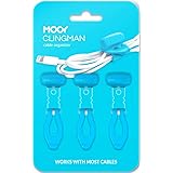 MOOY CLINGMAN(モーイ・クリングマン) ケーブルまとめ シリコンゴム製 3本セット カラフル 伸びる (ブルー)