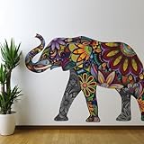 My Wonderful Walls Elegant Elephant Wall Sticker, Large and Left Facing [並行輸入品]