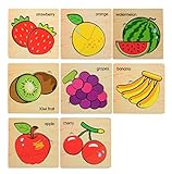 パズルゲーム子供のための8 PCS子供の木製パズル[フルーツ]