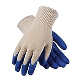 PIP 39-C122/L Seamless Knit Cotton/Polyester Glove with Latex Coated Smooth Grip on Palm and Fingers