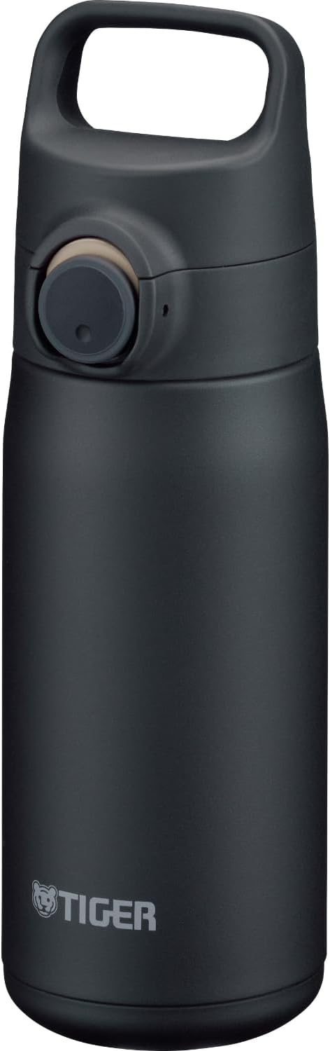 【パッキン一体型】 タイガー魔法瓶(TIGER) 水筒 500ml ワンプッシュ ステンレスボトル ハンドル付き 保冷 保温 軽量 洗いやすい BPAフリー ストーンブラック MTA-J050KZ