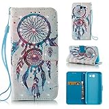 Jansuke Samsung Galaxy J3 (2017 Model)/J3 Prime ケース カバー バンパー 手帳型 3D 合皮 PU レザー ストラップ付き アートデザイン 色鮮やか 図