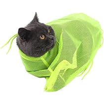 ⭐️猫 ネット 爪切り キャットバッグ みのむし袋 保定袋 メッシュ耳掃除 Amazon.co.jp: 猫みのむし袋 保定袋 メッシュ 通気性 爪切り 耳