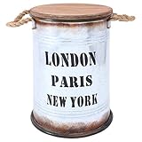 不二貿易 ブリキスツール 直径27×高さ41cm シルバー 26166