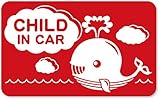 imoninn CHILD in car ステッカー　【マグネットタイプ】　No.33　クジラさん　（赤色）