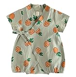 nico+(ニコプラス) ロンパース 甚平 風 果物 デザイン ベビー 服 グレー 80cm