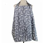 HanSi 授乳ケープ ナーシングカバー ワイヤ入り　赤ちゃんの顔をよくに見える 綿100% 収納袋付き　グレー