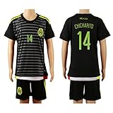 2015 / 16メキシコブラック(ホーム) # 14 CHICHARITO Javier Hernandez Football Soccer Kidsジャージー&ショーツ ブラック