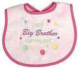 Raindrops Big Brother Loves Me Embroidered Bib, Pink by Raindrops [並行輸入品]