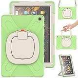 縦置き 横置き Fire HD 10 Plus 2021年型 ケース Fire HD 10 カバー 360度回転 持ち手付き 斜め掛け ショルダーベルト 肩掛け ストラップ Fire HD 10 プラス 10.1インチ タブレット 保護ケース 耐衝撃 頑丈 PC シリコン 3重構造 アウトドア