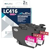 LCL LC416 LC416M 顔料 互換インクカートリッジ Brother用 ブラザー用 対応機種：Brother DCP-J4140N MFC-J4440N MFC-J4540N MFC-J4940DN DCP-J4143N MFC-J4443N MFC-J4543N (2パック マゼンタ)