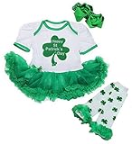 Kirei SuiベビーHappy St Patrick 's Day緑ボディースーツチュチュLeg Warmer US サイズ: XL カラー: ホワイト