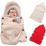 oenbopo ベビー用寝袋 赤ちゃん用おくるみ ニット製 ボタン付き 肌触りいい 出産祝い 記念撮影 ギフトにも大人気 (カーキ)