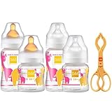 B & HベビーボトルフィーダーFeeding簡単ラッチニップルfor bottle-fed赤ちゃん新生児赤ちゃんガラスFeeder 4 Pack withボトルクリップ
