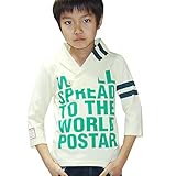(ポスター) POSTAR　ショールカラー 7分袖 キッズ Tシャツ　イエロー　130cm