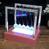 Liebeye 光ニュートンスイングボールおもちゃ　振り子　クリエイティブ　ホームデスクトップの装飾　子供のクリスマスギフト レッドベース