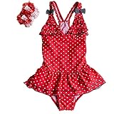 ベビー女の子子供用幼児用ワンピースVネックリボンチュチュスカートBathing Suit水着水着 カラー: レッド