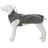 MAMORE 犬 レインコート 防水 撥水 通気 ジャケット 犬カッパ ペット雨具 防風 着脱簡単 リード穴付き 梅雨対策 夜間反射 調節可 小型 中型 大型犬用 四季通用 (グレー, S)