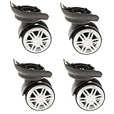 Baosity スーツケース交換用 マルチホイール デュアルローラー キャスター 耐久性 ブラック - YJ-002 4ピース