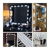 10 ftホワイトドレッシングミラーLighted Cosmeticメイクアップ化粧台LEDライトリモート電源