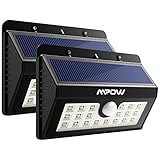 Mpow 20 LED ソーラーライト 明るい屋外セキュリティーライト モーションセンサー ワイヤレス 防水 庭 壁 道 テラス 玄関 デッキ 囲い 車道用 2個パック 標準 MSL7D-PTX-R1
