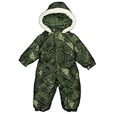 ボーイズ|ベビー|スキーウェア[Blue Mart]恐竜柄|中綿入りジャンプスーツ|防寒|つなぎ|スノーコンビ|雪遊び|子供用|男の子 95cm カーキ
