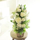 [KY157-2]供花アレンジメント　G&W Basket（グリーン・白系）＜　お供え花　お悔やみ花　供花に　＞