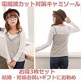 電磁波防止キャミソール 前後左右から99.9%カット グレー フリーサイズ　目玉商品　お得3枚セット