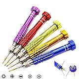 5in1修理スクリュードライバーオープンセット眼鏡用メンテナンスツールキット (赤)