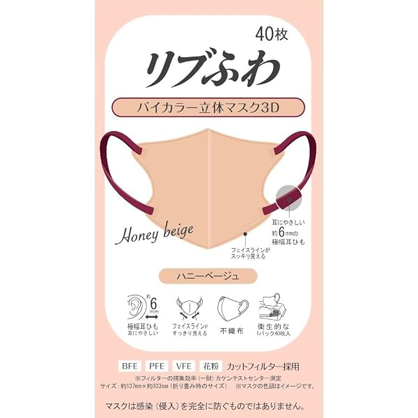 リブふわ 立体マスク ベージュ 30枚入り×24箱＝720枚 Amazon.co.jp: リブふわバイカラー立体マスク 3D クラシックアイボリー