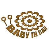 imoninn BABY in car ステッカー　【シンプル版】　No.27　デンデンムシさん　（ゴールドメタリック）