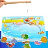 YAZZMAT 知育玩具 木のパズル 海の生き物 釣りゲーム おさかなつり