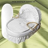 White Broderie Anglaise Spare Replacement Moses Basket Dressing Covers (NO BASKET) from Boogaloo's U