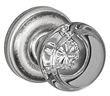 Fusion Hardware V-29-A5-0-ATP Elite Collection Flat Iron Glass Privacy Knob with Ketme Rose, Fullset