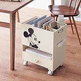 【Disney】ディズニー　ダイニング下ワゴン　ミッキーマウス　アイボリー