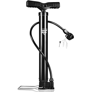 空気入れ 自転車携帯ポンプ エアポンプ 携帯ポンプ 米式/仏式バルブ対応 軽量 バイク ポンプ フットポンプ ミニ型 バ…